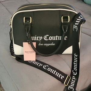 Leather black & white purse